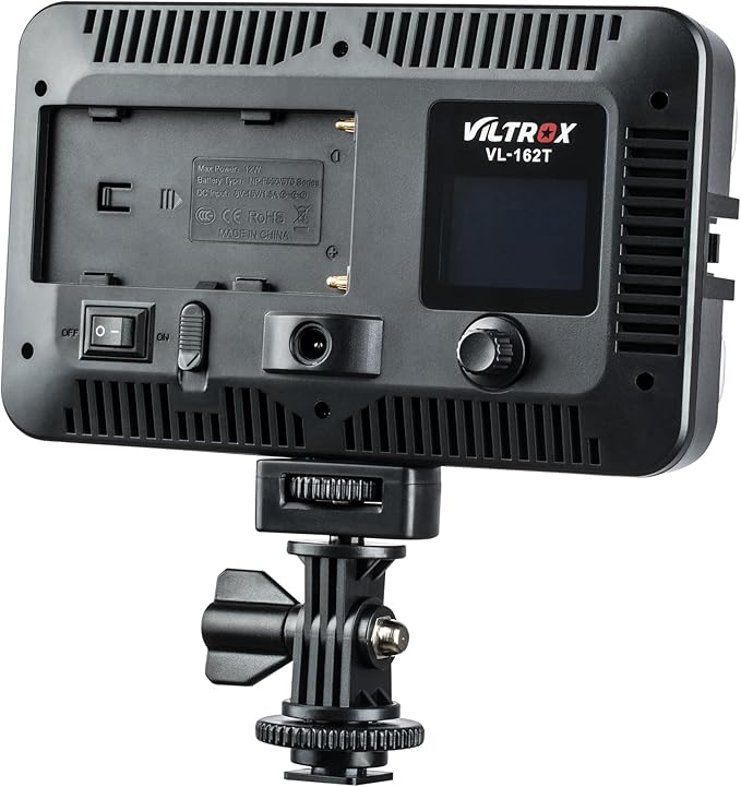 VILTROX VL-162T CRI95+ LED Video Light, Portable Camera Photo Light Panel Dimmable for DSLR Camera Camcorder with Battery, Charger, High Brightness, 3300K-5600K Bi-Color, White Filter and LCD Display - Image 2