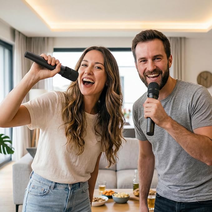 TONOR 2.4G Dual Wireless Microphones, Rechargeable Handheld Mic TW-220 | Cordless Microphones System with Receiver, Karaoke Mics for Singing, Home Party, Birthday, Church, Speech 50ft / 15 m Range - Image 8