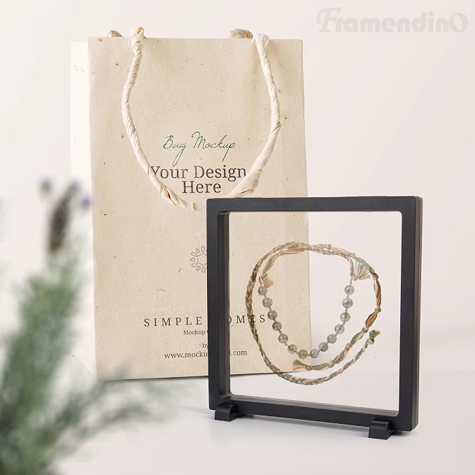 Framendino, 4 Pack Black 3D Floating Frame Display Case 7 x 7 x 0.8 Holder Stands Jewelry Storage Box for AA Medallion Shells Gems - Image 7