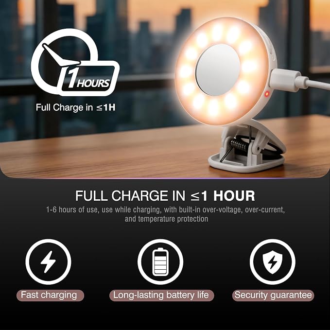 Clip on Ring Light, Stepless Dial Control Selfie Light for iPhone Phone, Rechargeable Portable LED Phone Light for Women, Girls, Makeup, Selfies, Video, Live Streaming, Online Meetings - Image 6