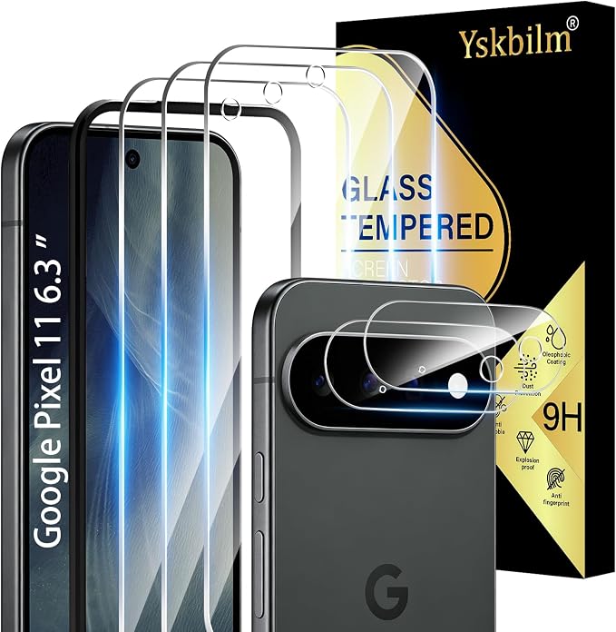 Glass Screen Protector for Google Pixel 11 with Camera Lens Protector | （3+2 Pack） 9H Tempered Glass,Fingerprint Unlock,Anti-Scratch,Bubble Free,Case Friendly - Clear by Unknown
