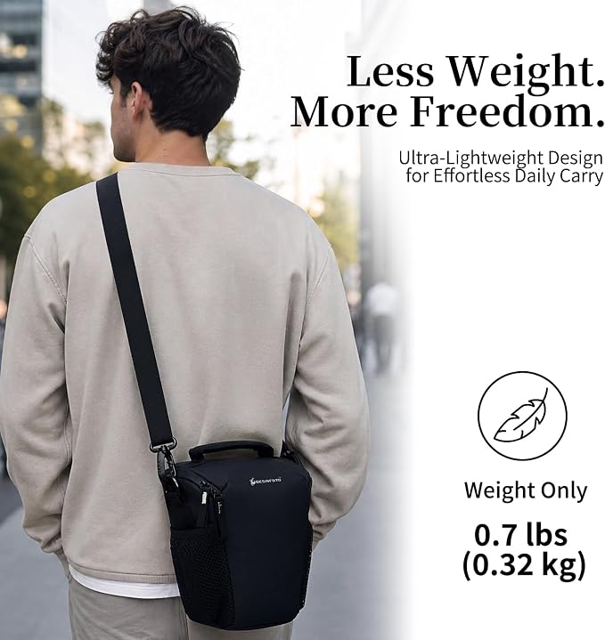 Besnfoto Camera Bag Small, Top-Load Holster Case for Mirrorless DSLR Compatible with Sony A7 IV, Canon R5 R6, Nikon Z6 Z7 with 24-70mm Lens, Compact Travel Shoulder Case with Belt Loop - Image 3