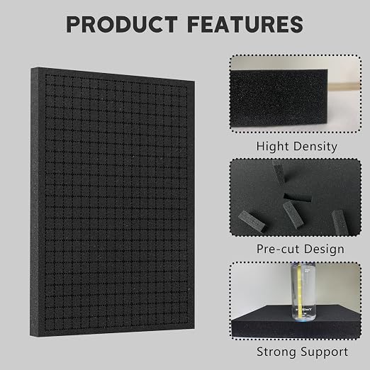 Pick and Pluck Foam Sheets, 2Pcs 16 x 12 x 1 Inch Pick Apart Foam Padding for Camera Storage, Crafts, Tool Box, Storage Drawer - Image 4