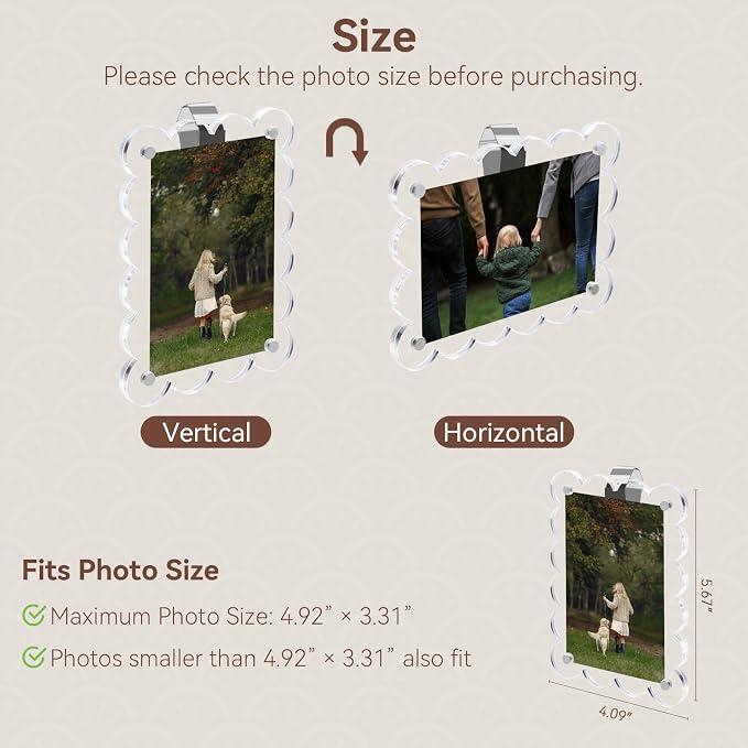 PIFOOG 2 Pack Gifts for Mom Car Picture Holder, Sun Visor Photo Frame Clip Acrylic Magnetic Personalized Memorial Frames for Cars Sunvisor Decor 3.3 × 4.9 inch - Image 2