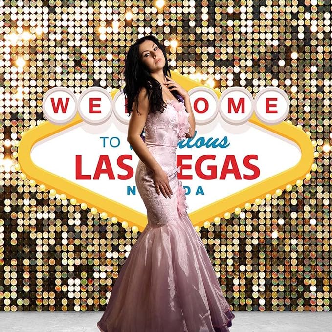10x8ft Welcome to Las Vegas Party Photography Backdrops Vintage Birthday Prom Ceremony Baby Shower Banner Supplies Props Polyester Fabulous Casino Poker Movie Themed Photo Background - Image 7