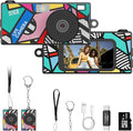 Mini Keychain Digital Camera, Y2K Retro Pocket Camera with 1.47 Inch Screen, 1440P Video, 2MP Photos, 16GB Card, Flash, Type C, Tiny Vintage Camcorder for Kids Teens Travel Vlog (Black) by Dienspeak