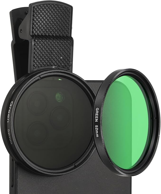 PATIKIL 52mm Phone Camera Lens, Clip-On Full Color Filter Circular Polarizing Lens for Most Smart Phones and DSLR Cameras, Green by PATIKIL