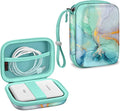 FINTIE Protective Case for Canon Ivy 2 Mini, CLIQ2 & CLIQ+2 Photo Printer | Shockproof Hard Shell Carrying Case, With Wrist Strap, Pocket Camera Storage, Charger Cable Organizer, Emerald Marble by Fintie