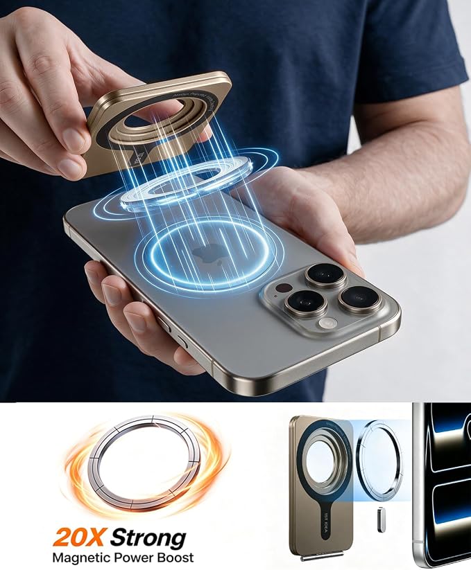 1ST IDEA for MagSafe Tripod Stand Ultra-Thin 0.23" | Aluminum Alloy Magnetic Tripod for iPhone, Flexible 20x Magnet Phone Stand Gift Accessories for Women Men for iPhone 17 16 15 14 13 12 Series - Image 7