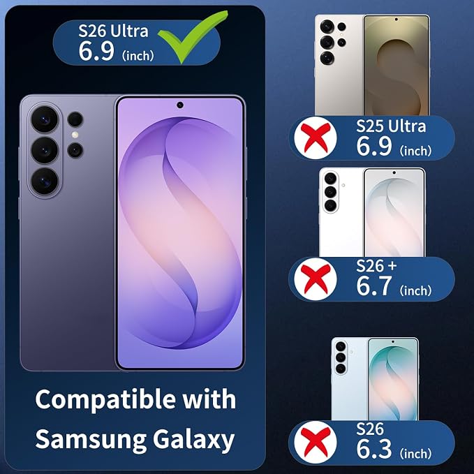 Dengduoduo 3 Pack Camera Lens Protector for Samsung Galaxy S26 Ultra, Tempered Glass Camera Protector Back Lens Cover, Ultra HD, 9H Hardness, Anti-Scratch, Case Friendly[No Affect on Night Shots] - Image 2
