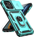 for Motorola Moto G 2025 / Moto G 2026 / Moto G Play 2026 Case, with Slide Camera Cover HD Screen Protector [Military Grade 16ft. Drop Tested] Ring Holder Kickstand Protective Phone Case, Mint by PUSHIMEI