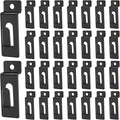 30Pcs Slatwall Utility Notch Hooks, Slat Wall Picture Display Hooks Hanger Panel Shelf Pegboard Slatwall Accessories for Photo Frame Painting Arts Hanging Home Office (Black) by Waltool