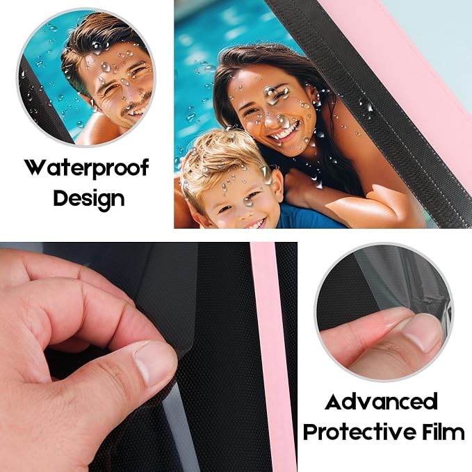 Aevdor 8x10 Photo Album, 168 Photos, Leather Cover, Pink | Large Capacity, Side-Loading Clear Pockets, Vertical 8x10 Layout, Black Inner Pages, Wedding, Travel, Baby & Family Memories - Image 7