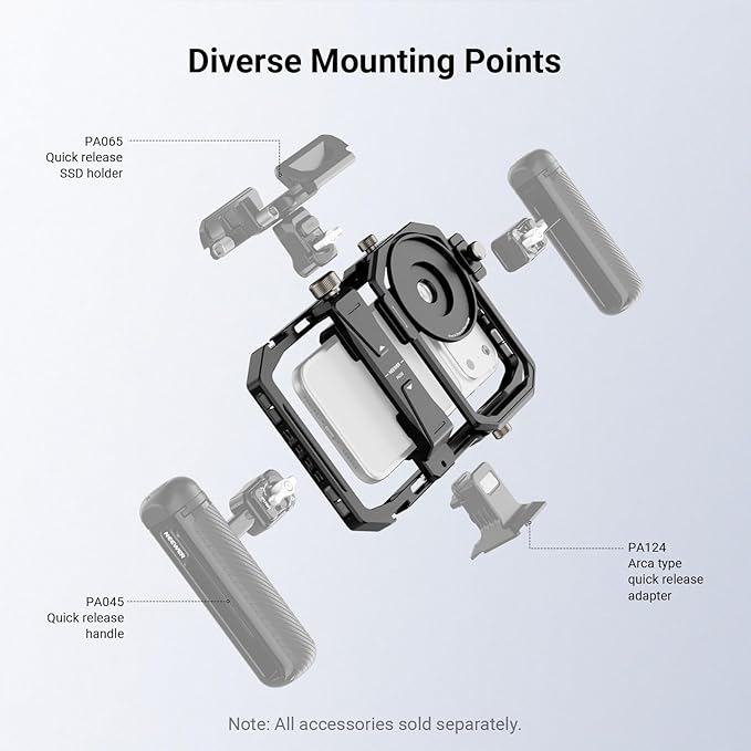NEEWER Universal Phone Cage Video Rig Stabilizer with 17mm to 37mm & 67mm Lens Filter Adapter Ring Accessories Compatible with iPhone Android Samsung for Video Recording Streaming Photography, PA058 - Image 2
