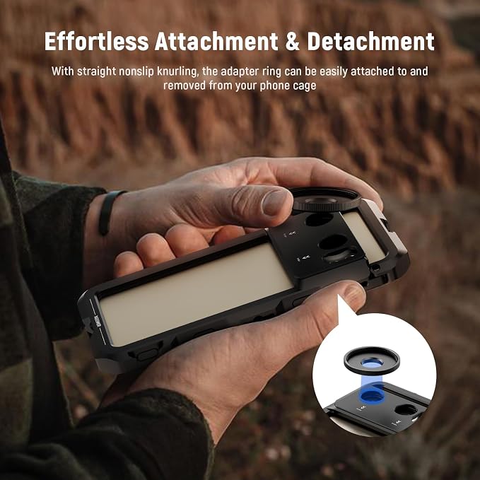 NEEWER 17mm to 37mm Lens Filter Adapter Ring, Compatible with Beastgrip 37mm Lenses Phone Cage Rig Stabilizer for iPhone 16 15 Pro Max Plus S24 Ultra for Video Recording, PA061 - Image 5