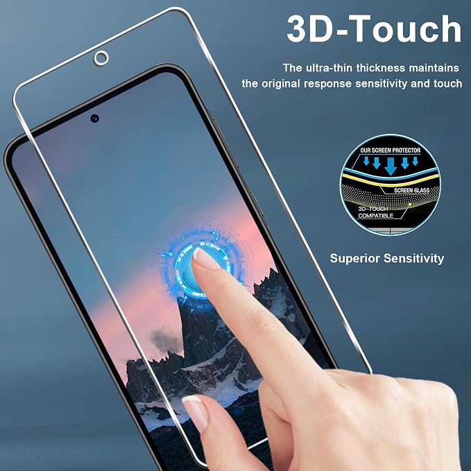 [3+3 Pack] Galaxy A36 5G Screen Protector + Camera Lens Protector, 9H Tempered Glass, Anti Scratch, Easy Installation, Bubble Free, HD Screen Protector for Samsung Galaxy A36 5G - Image 6