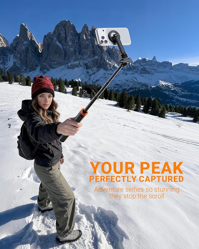EUCOS 62" Magnetic Phone Tripod for iPhone, Selfie Stick Tripod with Remote | N52 Strong Magnetic Phone Stand, Extendable Cell Phone Stand for Video Recording, Travel - Image 3