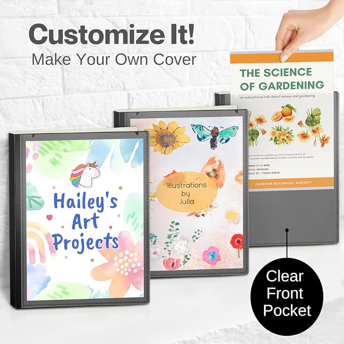 Cranbury 9x12 Presentation Book, 24 Pockets, Clear Sleeves, Black | Displays 48 Pages, Fits 9x12 & A4 Documents, Certificates, Artwork & Keepsakes, Acid-Free Portfolio Binder - Image 3