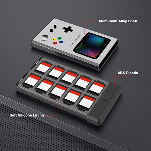HEIYING Switch Game Case with 40 Precise Slots for Nintendo Switch 2 | Portable Game Card Case, Metal Shell with Soft Silicone Lining,Precise Slots, Magnetic Closure for Easy Storage & Access - Image 4