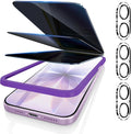 Fotbor [3+3 Pack Privacy Screen Protector for iPhone 17, 26° Anti-Spy & Blue Light Filter Tempered Glass with 3 Camera Lens Protectors, 3X Reinforced, Easy Alignment by Fotbor