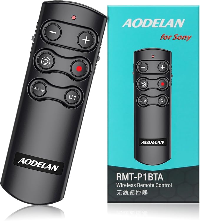 Wireless Remote Control Camera Shutter Release for Sony Replces RMT-P1BT | Compatible with Sony ZV-E10, ZV-1, A7SM3, A7C, A7RIV, Alpha 9,7R IV,7R III, 7 III, 6600, 6400, 6100, 9 II, RX0 II, RX100 M7 by AODELAN