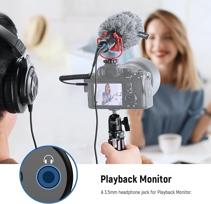 NEEWER Plug & Play Vlog Microphone, 20-20KHz Mini Supercardioid Mic with 3.5mm TRRS, Low Frequency Cut, Gain Control, Two OTG Compatible with iPhone 16 15 S25 Ultra Android Tablet Mac Camera, VM11 - Image 5