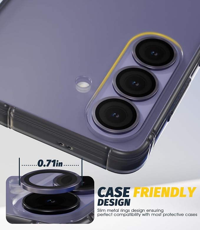 Orzero (2 Sets Camera Lens Protector for Samsung Galaxy S26 / S26 Plus, [EZ Install] [Case-Friendly] 9H Tempered Glass Lens Cover, Military-Grade Shockproof, HD Clarity Anti-Glare (Purple) - Image 6
