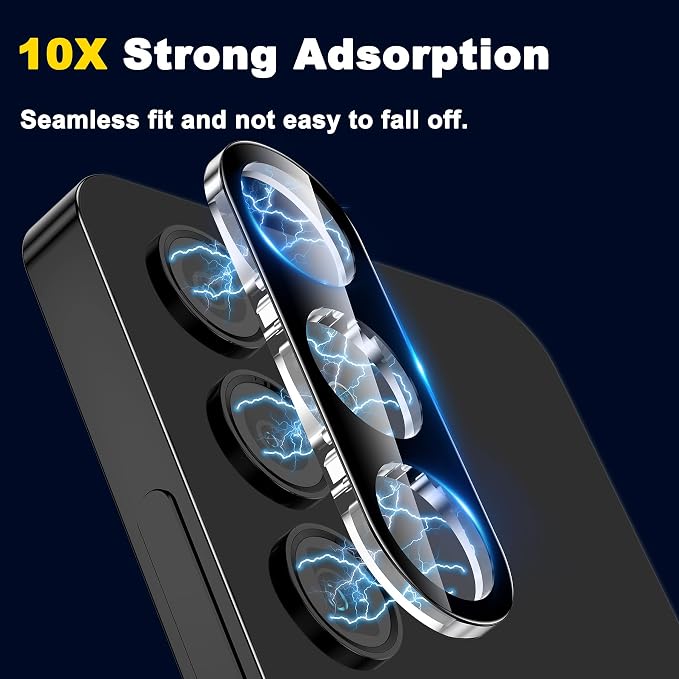 YWXTW 3 Pack Camera Lens Protector for Samsung Galaxy S25 6.2 Inch, 9H Tempered Glass Ultra HD [No Impact on Night Shots] S25 Lens Protector, Anti-Scratch No Bubbles - Image 4