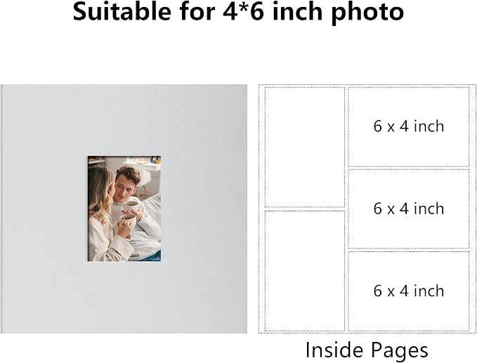 Photo Album 4x6 Pictures 600 Pockets Linen Cover White | Front Window, Large Picture Book, Memory Book, Family Travel Wedding Keepsake - Image 2