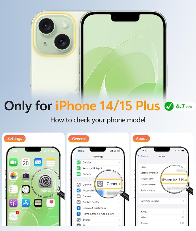 FNTCASE for iPhone 15/14 Plus Case, Fit for Magsafe, Screen Protector | Translucent Matte Magnetic Back, 14FT Military Grade Drop Protection, Shockproof Protective Phone Cover, Light Moss - Image 2