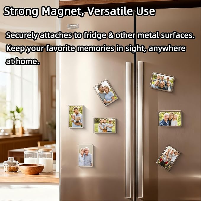 GoldenLife 2Pcs Car Picture Holder, Car Visor Photo Clip - Magnetic Nonslip Strong Stickiness, Clear Personalized Car Picture Frame, Suitable for Adding Family or Personal Photos (3.5"X2.4") - Image 4