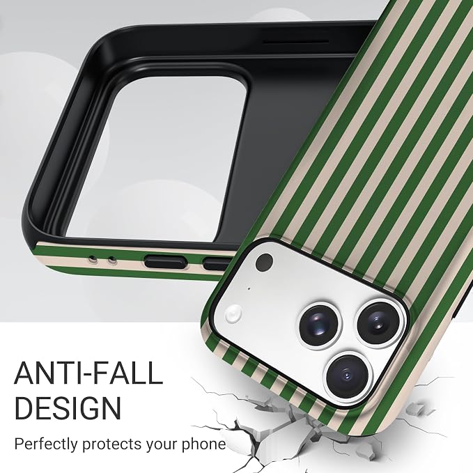 TPU Phone Case for iPhone 17 Pro, MagSafe Wireless Charging Compatible, Shockproof Slim Fit Protective Cover with Anti-Yellowing & Raised Camera Protection (Stripe 2, iPhone 17 Pro(6.3")) - Image 5