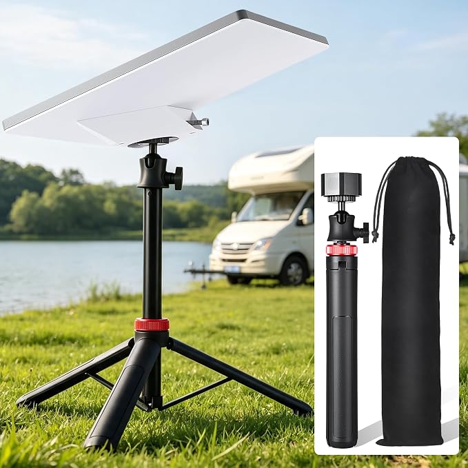 Starlink Mini Tripod Stand Mount with Aluminum Adapter, Portable & 360°Tilt | for All Starlink Mini Models, Starlink Mini Ground Tripod Stand for RV, Backpac Travel, Camping and Outdoor Satellite Setup by DAQA