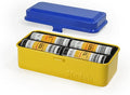 KODAK 120/135 Film Case - for 8 Rolls of 120 Films / 10 Rolls of 35mm Films - Retro Steel Case to Sort & Safeguard Film (Blue Top/Yellow Body) by Unknown