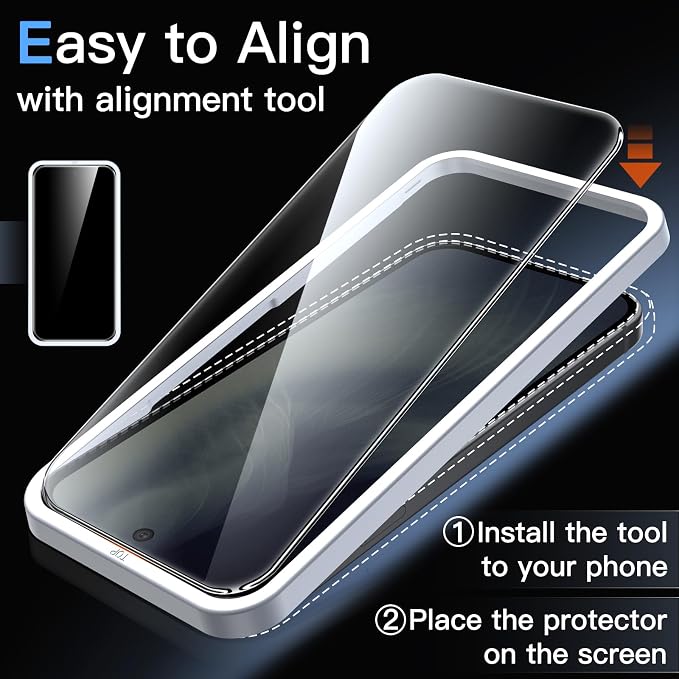 JETech Screen Protector with Lens Protector for Google Pixel 11, 2+2 Pack | 9H+ Shatterproof Tempered Glass, Easy Installation, Fingerprint Unlock Compatible, High Clarity, Anti-Fingerprint - Image 5
