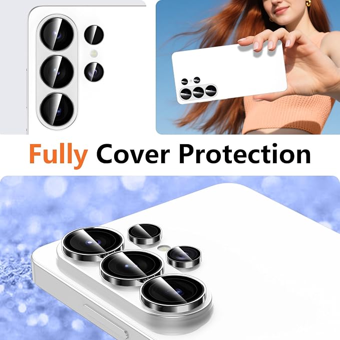 for Samsung Galaxy S26 Ultra Camera Lens Protector, Individual Metal Ring Tempered Glass Lens Cover, [Strong Adsorption] Scratch Resistant Ultra-Thin HD Clear Lens Cover, 1 Set-Clear - Image 8
