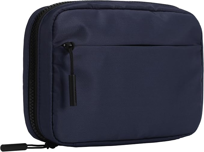Incase Nylon Accessory - Electronics Organizer Bag - Small Travel Pouch for Cords - Camera Accessories - Compact Tech Bag with Faux-Fur Padded Compartment (Navy) by Incase
