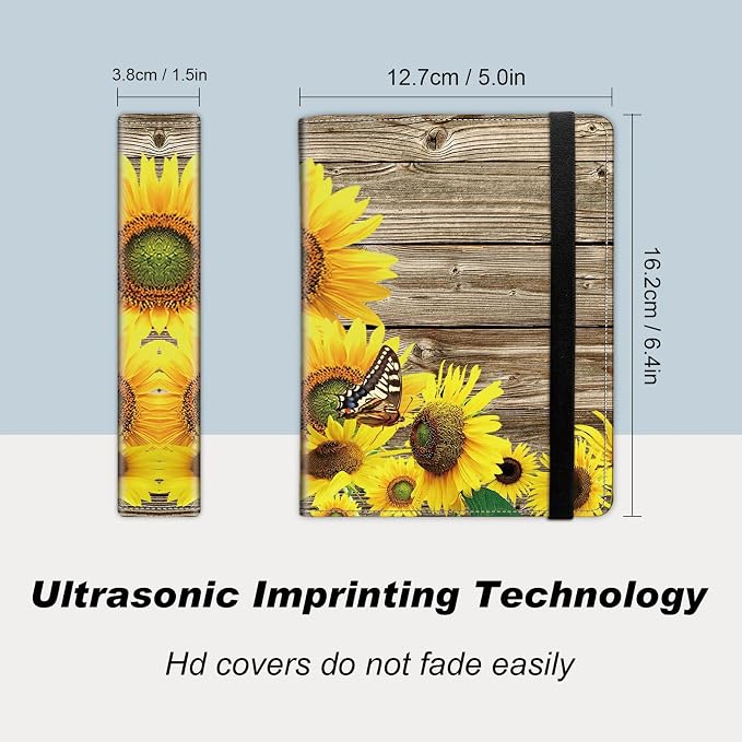 DEGDFSGR Small Photo Album 4x6 60 Pockets 120 Photos - Adventure Book Baby Photo Albums Photo Books for 4X6 Pictures Memory Book with Black Elastic Band for Photo Storage (Sunflower In Wooden, 4 X 6) - Image 2
