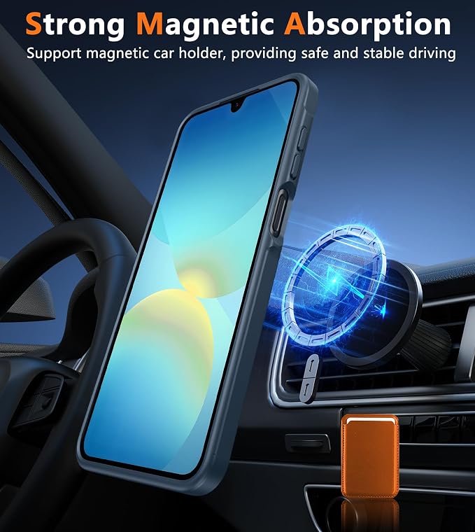 FNTCASE for Galaxy A26 5G Phone Case, Fit for Magsafe, Screen Protector | Translucent Matte, 14FT Military Grade Drop Protection, Slim Shockproof Protective, for Samsung A 26 4G Cover, Blue - Image 4