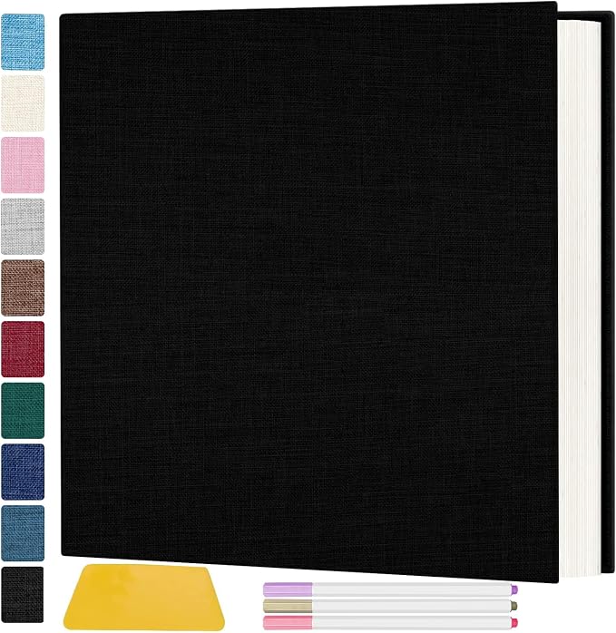 Zesthouse Large 18In Photo Album Self Adhesive 60 Pages, Scrapbook Albums with Sticky Page Holds 10x12 & 8x10 & 5X7 & 4x6 Pictures, DIY Photo Book Ideal Gift for Family Wedding Baby by Zesthouse