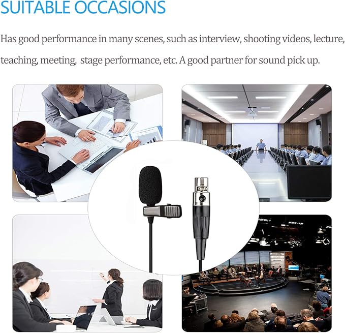 Lavalier Microphone Lapel Microphone Compatible with Shure Wireless Transmitter - Unidirectional Condenser Mic - Mini XLR TA4F Plug - Image 6