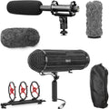 Movo Shotgun Blimp Microphone Bundle - Powerful XLR Microphone for Camera - Video Mic for DSLR Camera Accessories - Shotgun Mic Grip for Boom Mic - Blimp with XLR Cables - Pro Video Equipment by Movo
