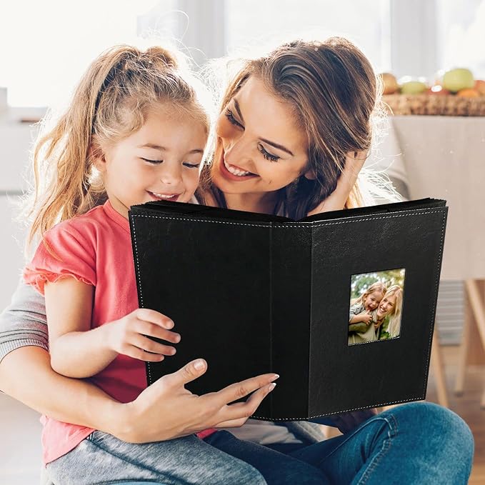 Ywlake Photo Album 4x6 300 Pockets, Leather Photo Albums Holds 300 Horizontal Only Pictures Black - Image 6