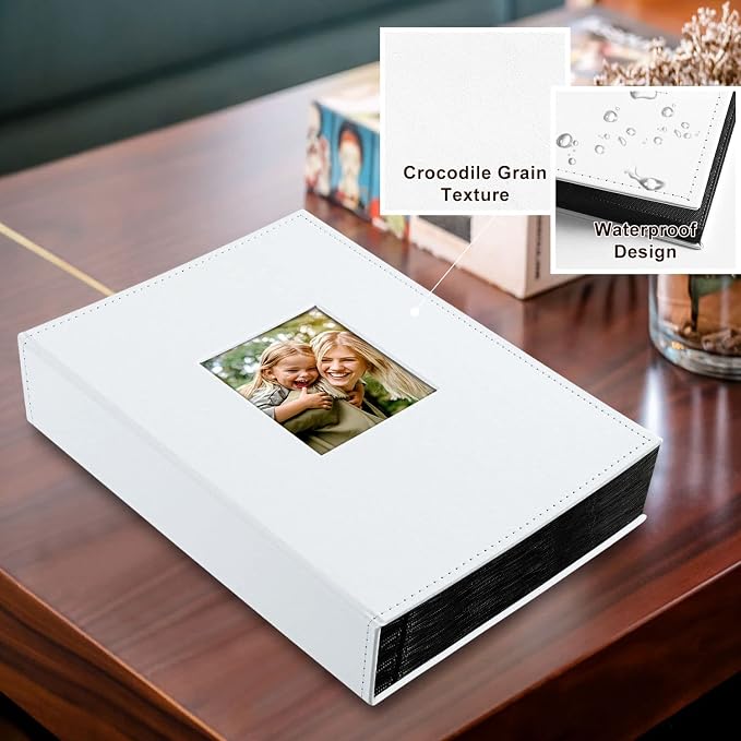 Ywlake Photo Album 4x6 300 Pockets, Leather Photo Albums Holds 300 Horizontal Only Pictures White - Image 2
