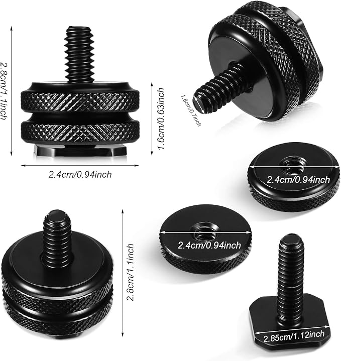 Weewooday 8 Pack Hot Shoe Adapter Kit, 1/4"-20 Cold Shoe Mount & Flash Stand Mount Set for DSLR Camera Rig, Tripod, Microphone, LED Light, Monitor - Image 5