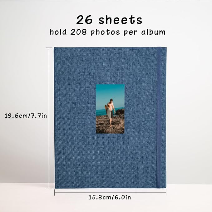 Mini Photo Album (2-Pack) for 2x3" Instax Mini & Polaroid Photos – Each Linen Album Holds 208 Photos - Image 4