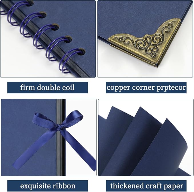 LOYALBOOK 8 x 8 inch DIY Scrapbook Album 60Pages For Wedding Family Photo | Nice Thick Sturdy&Well-Made Good Value Craft Parties Birthday Dinners Graduation Ceremonies Diplomas Storage - Image 3