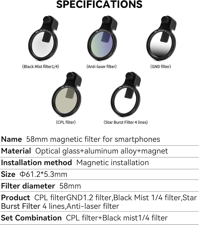 Kase 58mm Magnetic Soft GND 1.2 Phone Filter with Quick-Snap Clip, Graduated ND Lens Filter for iPhone & Android, Smartphone Camera Filter for Landscape, Sunset & Travel Photography - Image 7