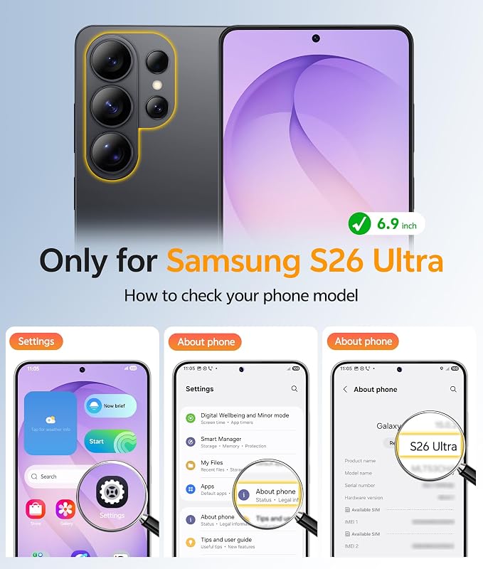 FNTCASE for Samsung Galaxy S26 Ultra Case, Compatible with Magsafe Purple | Screen Protector, Full Camera Protection, Translucent Matte, 14FT Military Grade Drop Proof, Protective Phone Cover - Image 2