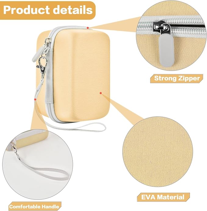 Digital Camera Case Compatible with KODAK EKTAR H35 H35N Half Frame Film Camera, Storage Holder Organizer for Kodak Ultra F9 M35 M38 Paper Shoot kamera, 35mm Film Rolls (Box Only) - Yellow | Camera and 35mm Film Rolls Storage, Mesh Pocket for Small Acc... - Image 4